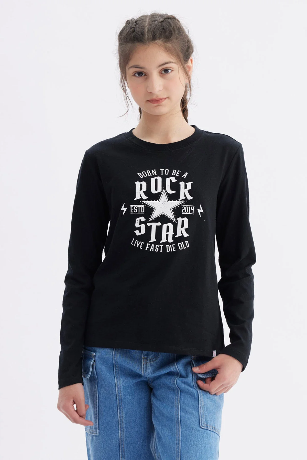 Polera Niña Básica Teen Negro
