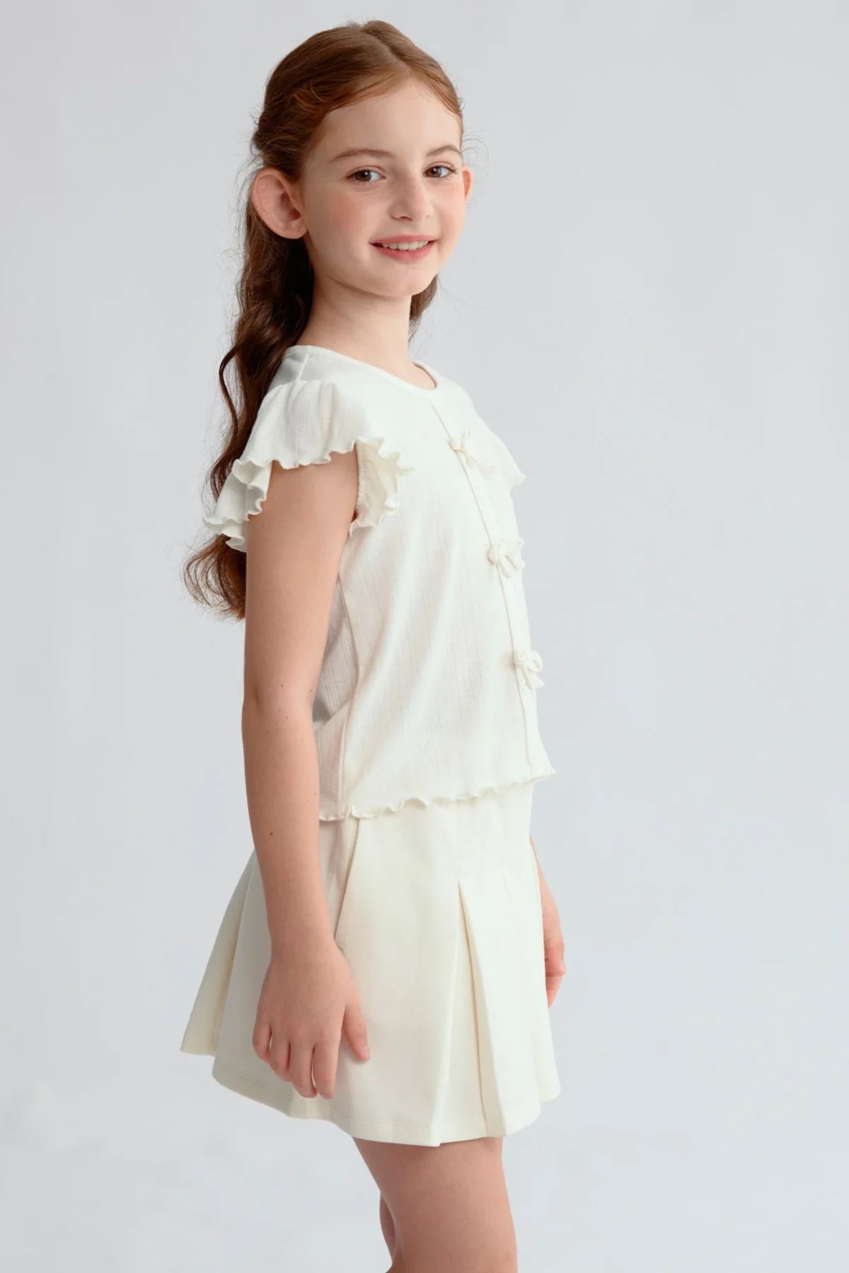 Polera Niña Con Lazos Beige - Image 3