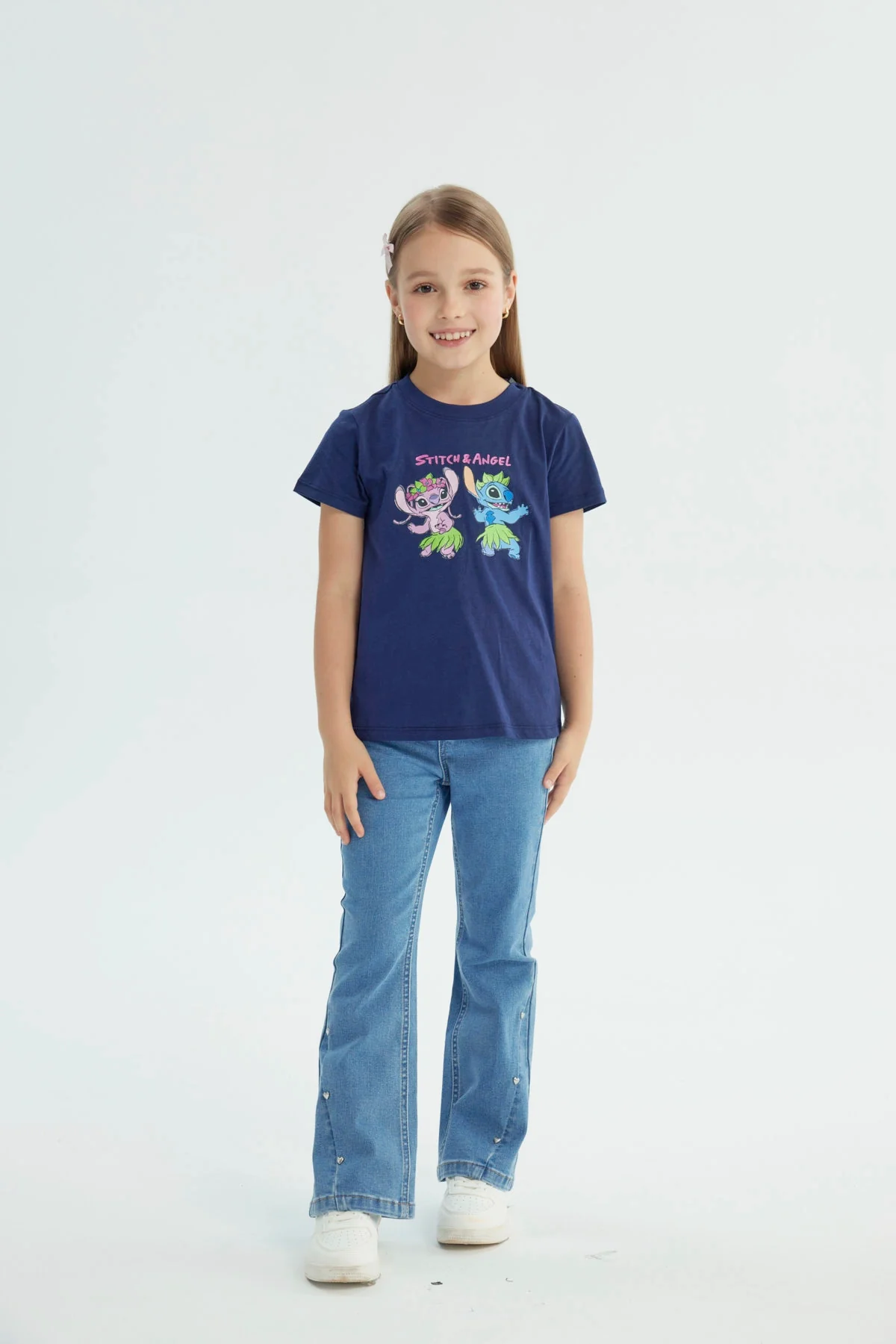 Polera Niña Lilo And Stitch Azul Marino - Image 4
