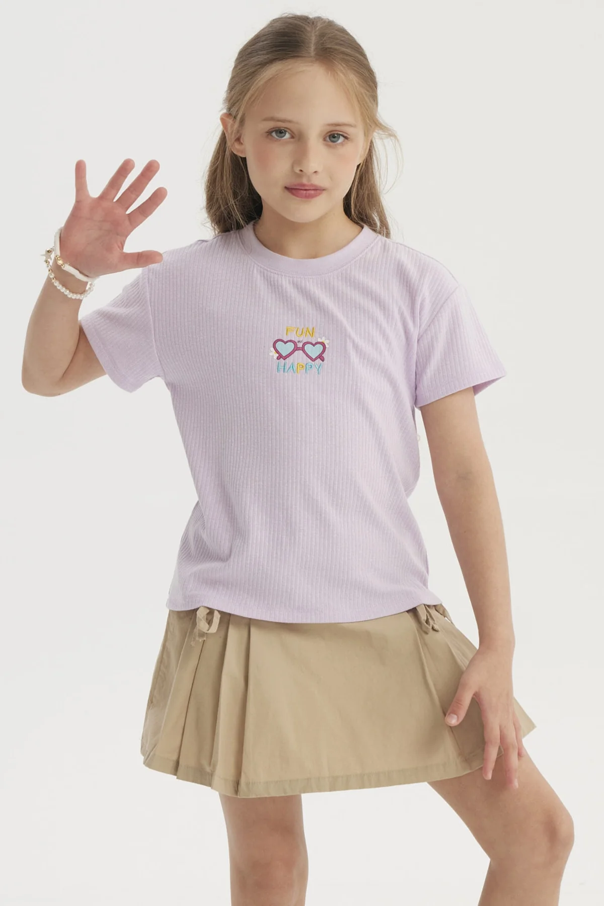 Polera Niña Mini Print Posicional Lila