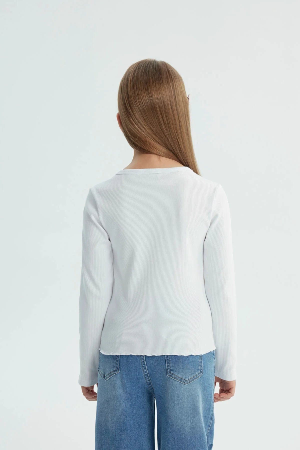 Polera Niña Regular Blanco - Image 3