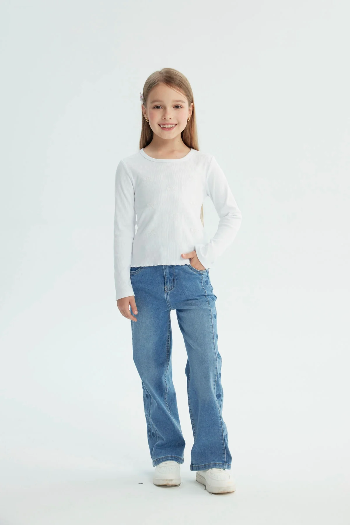 Polera Niña Regular Blanco - Image 4