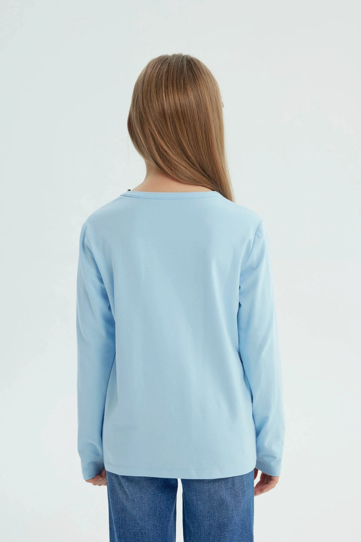 Polera Niña Regular Celeste - Image 3