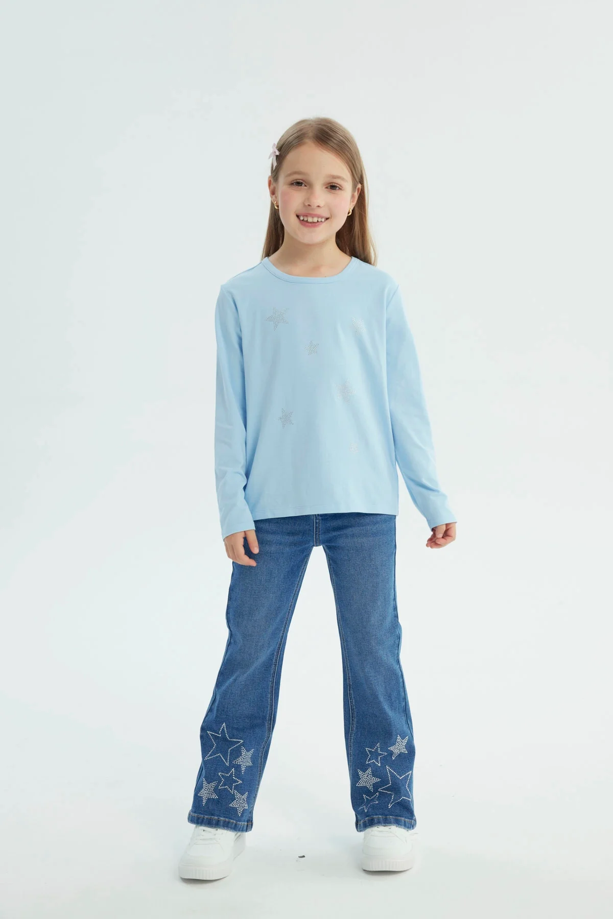 Polera Niña Regular Celeste - Image 4