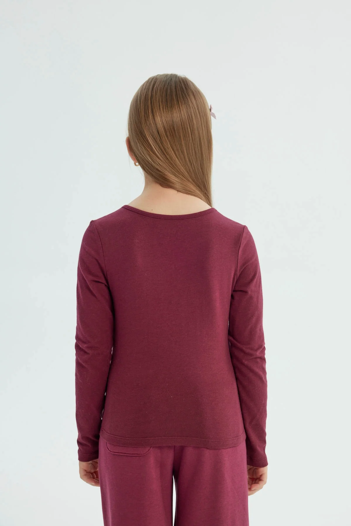Polera Niña Slim Burdeo - Image 3