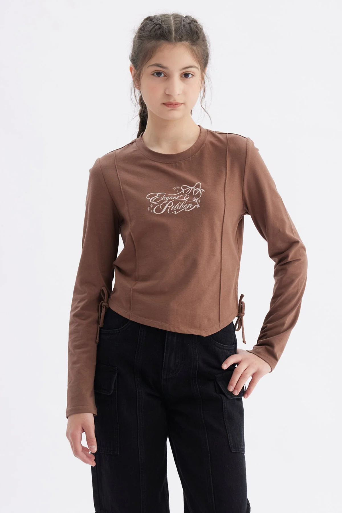 Polera Niña Slim Café