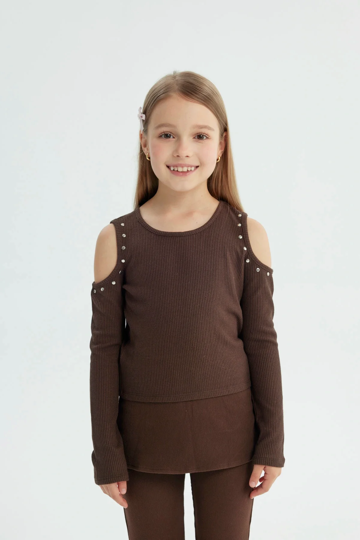 Polera Niña Slim Café