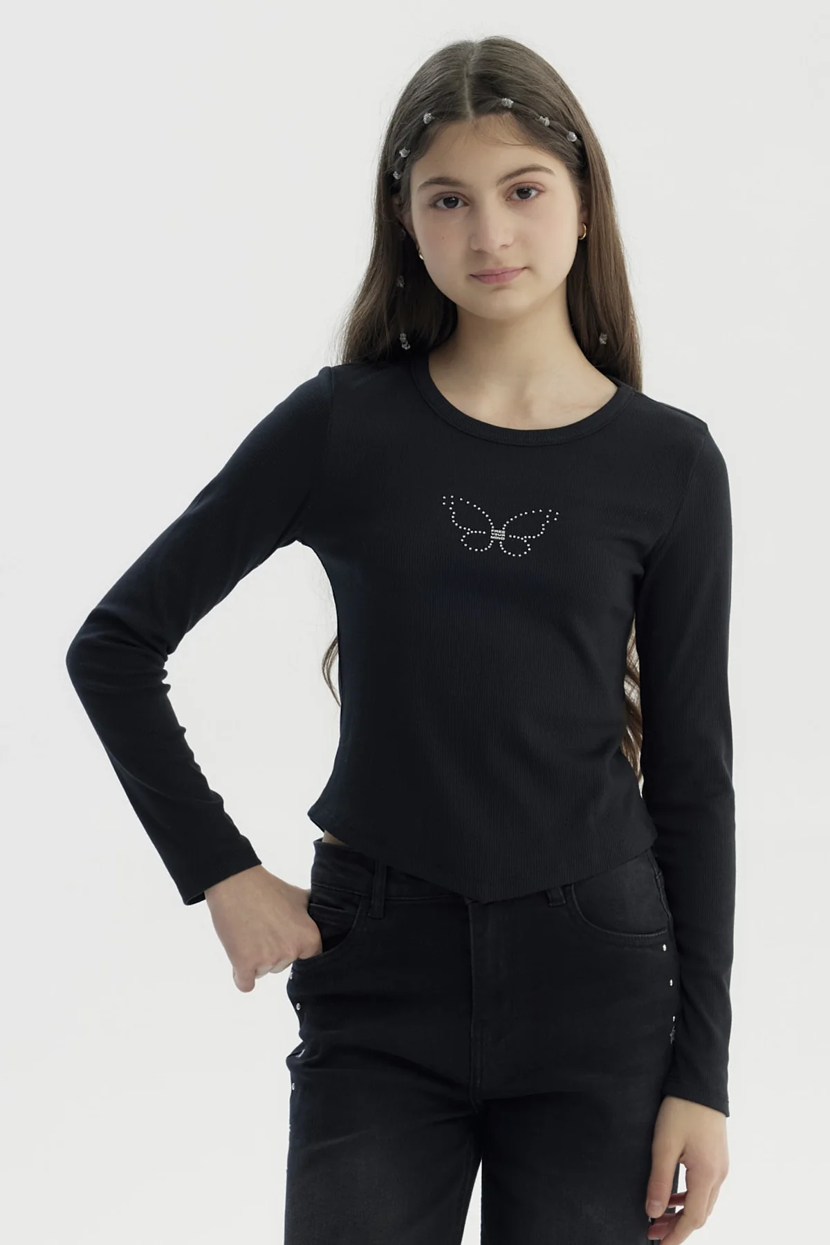 Polera Niña Slim Negro