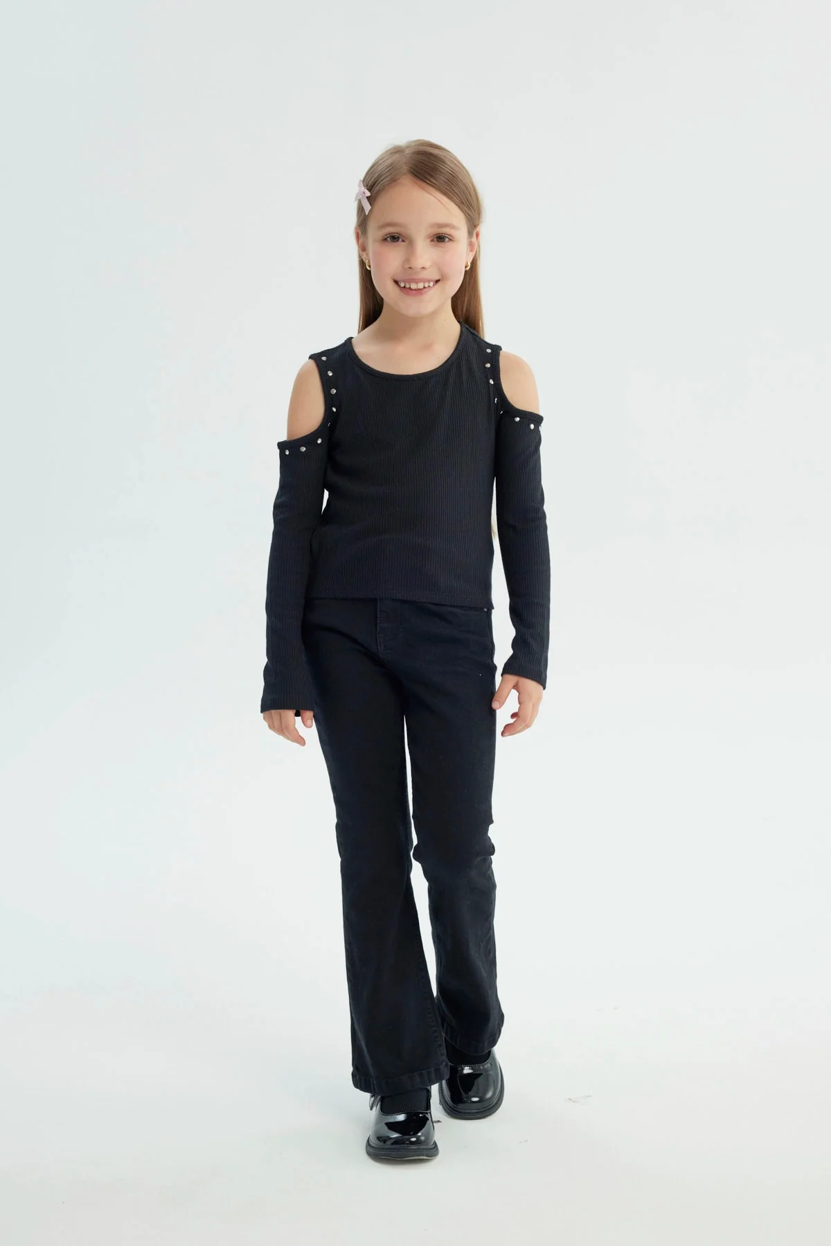 Polera Niña Slim Negro - Image 4