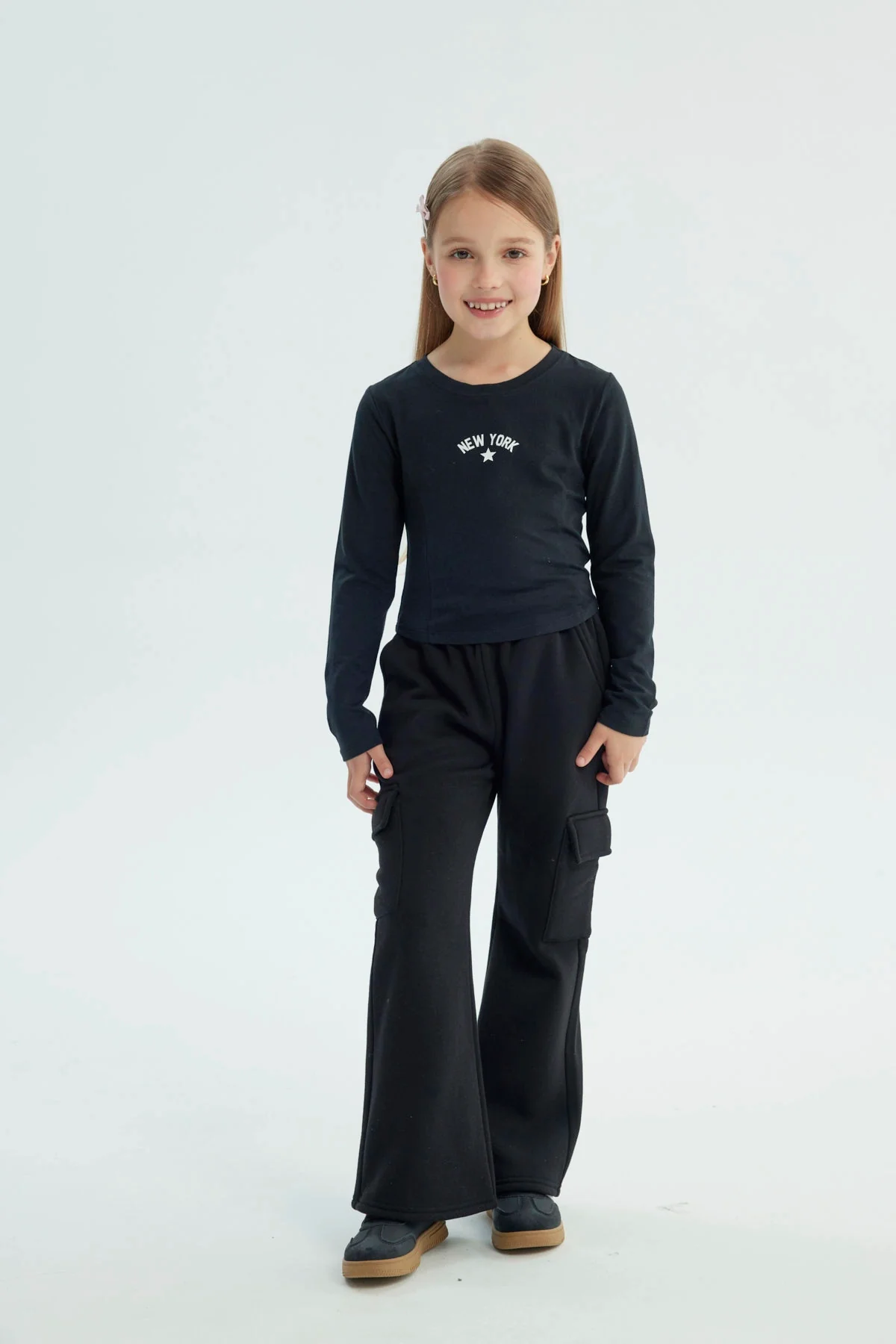 Polera Niña Slim Negro - Image 4