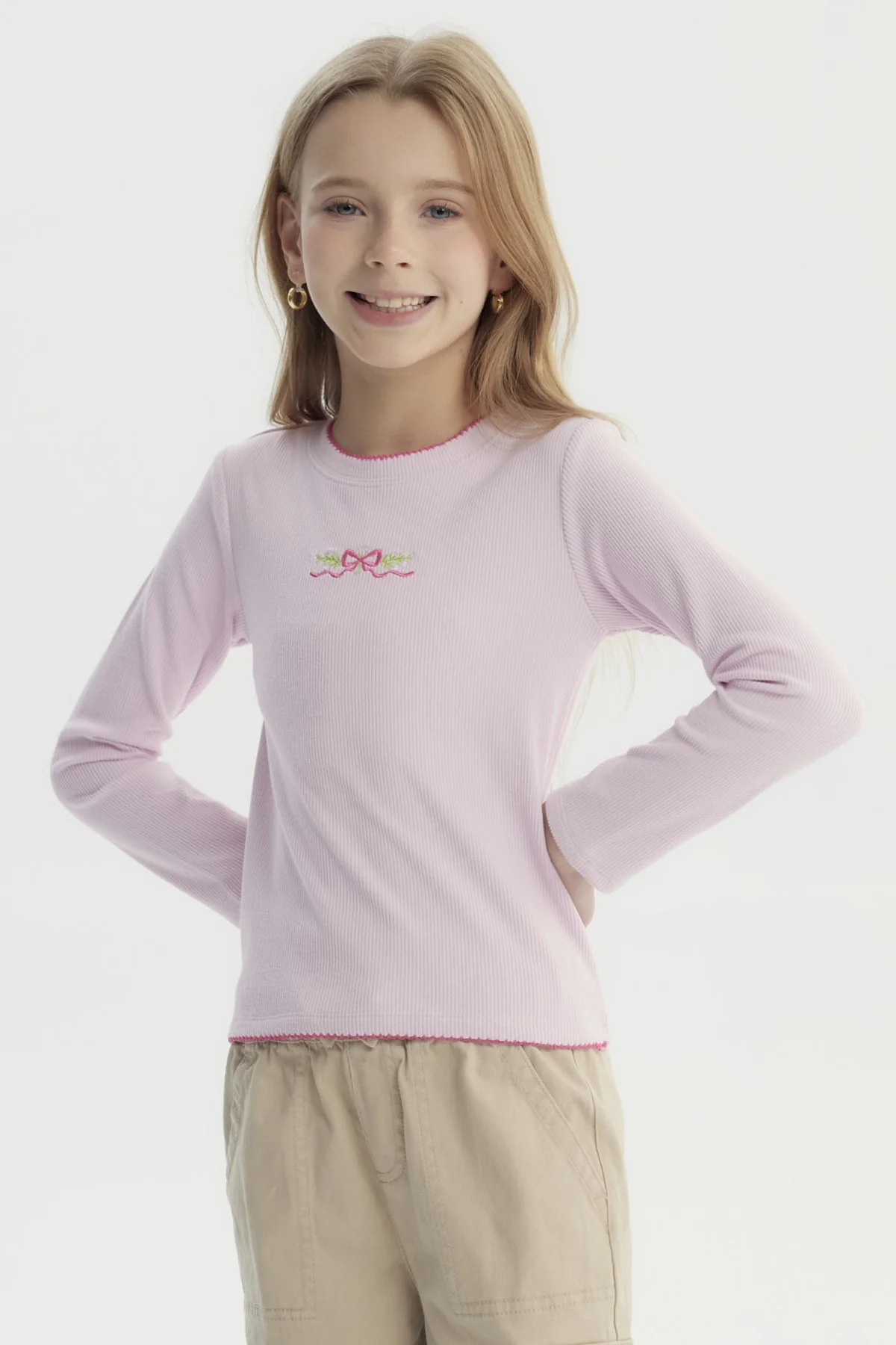 Polera Niña Slim Rosado