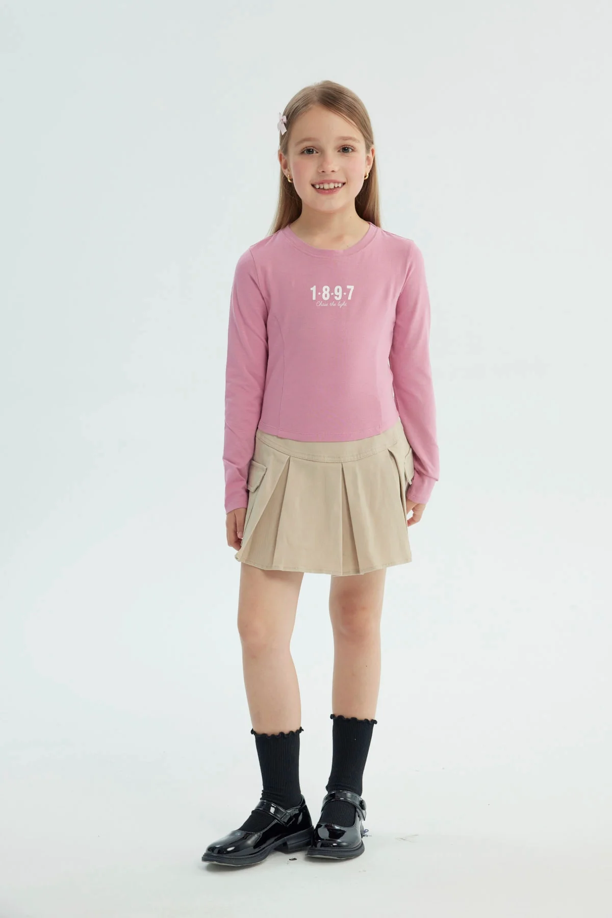 Polera Niña Slim Rosado - Image 4