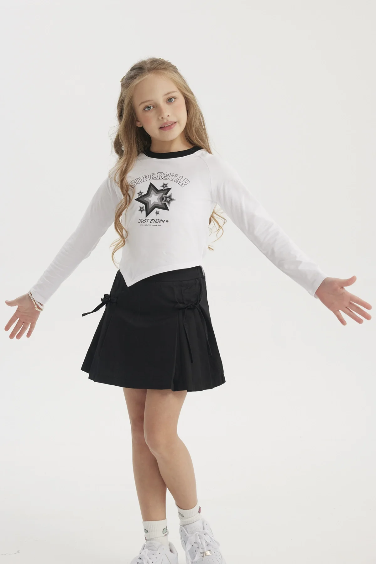 Polera Niña Teen Print Blanco