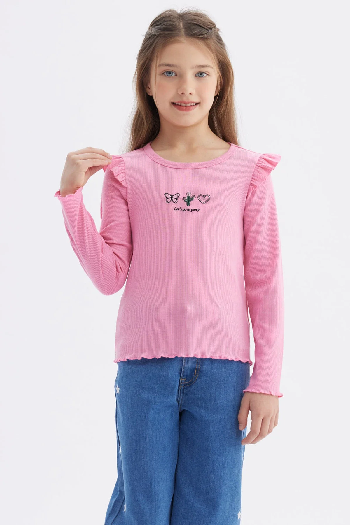 Polera Niña Vuelos Rosado