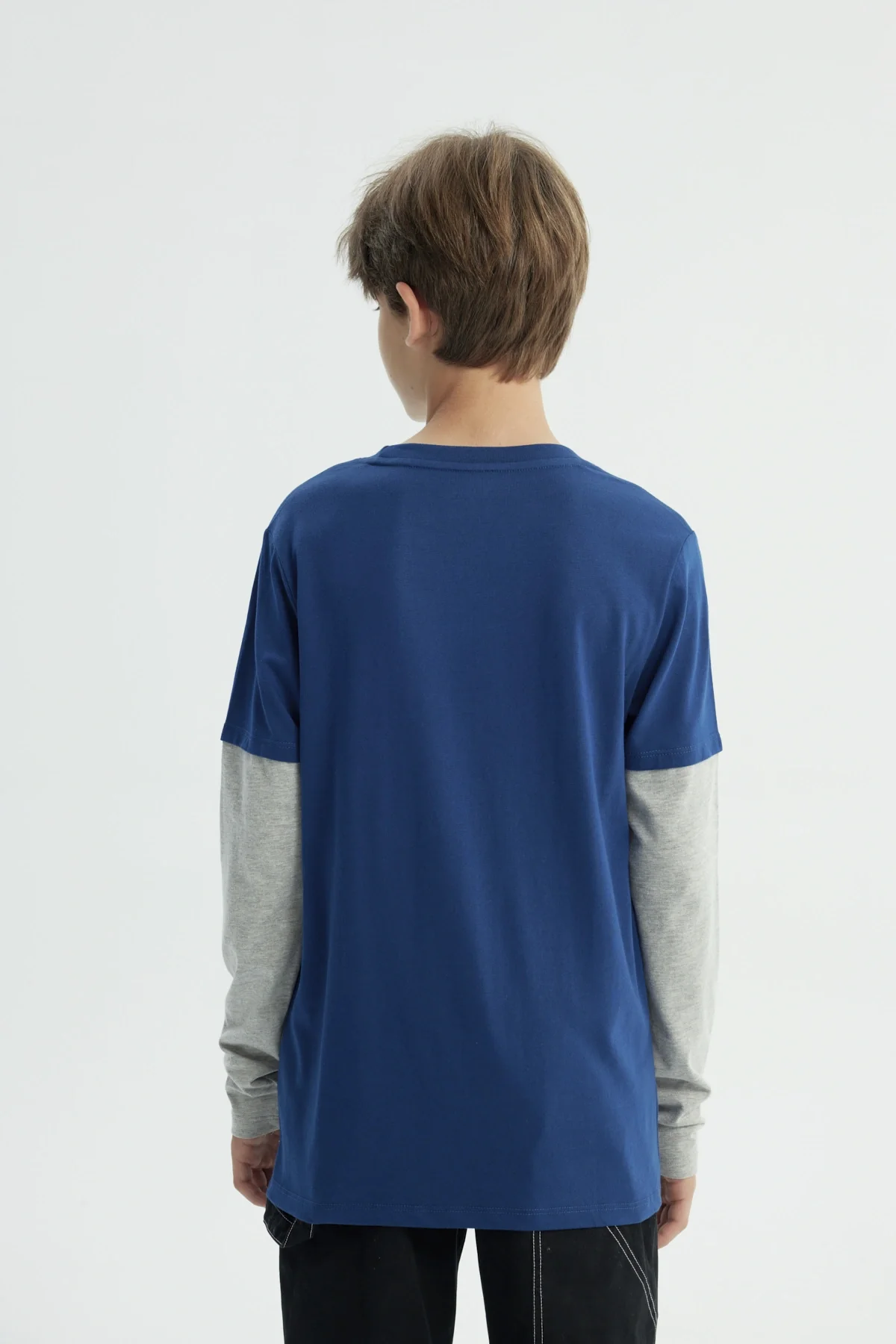 Polera Niño Básica Print Azul - Image 3