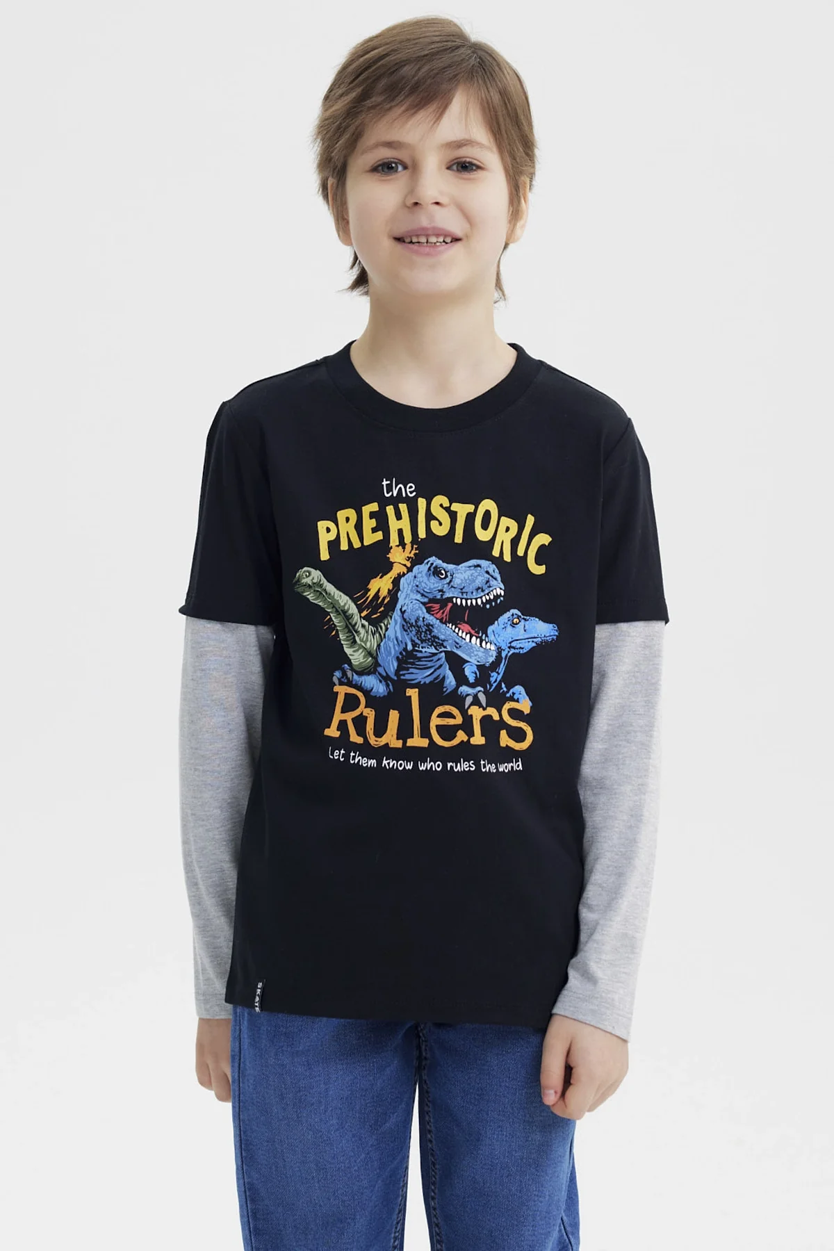 Polera Niño Básica Print Negro