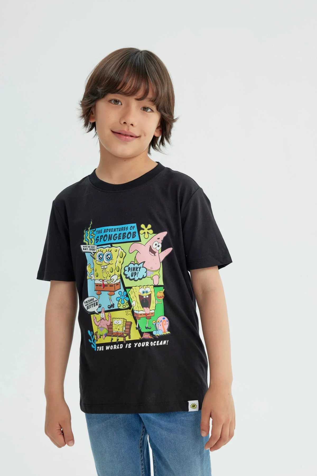 Polera Niño Bob Sponja Negro