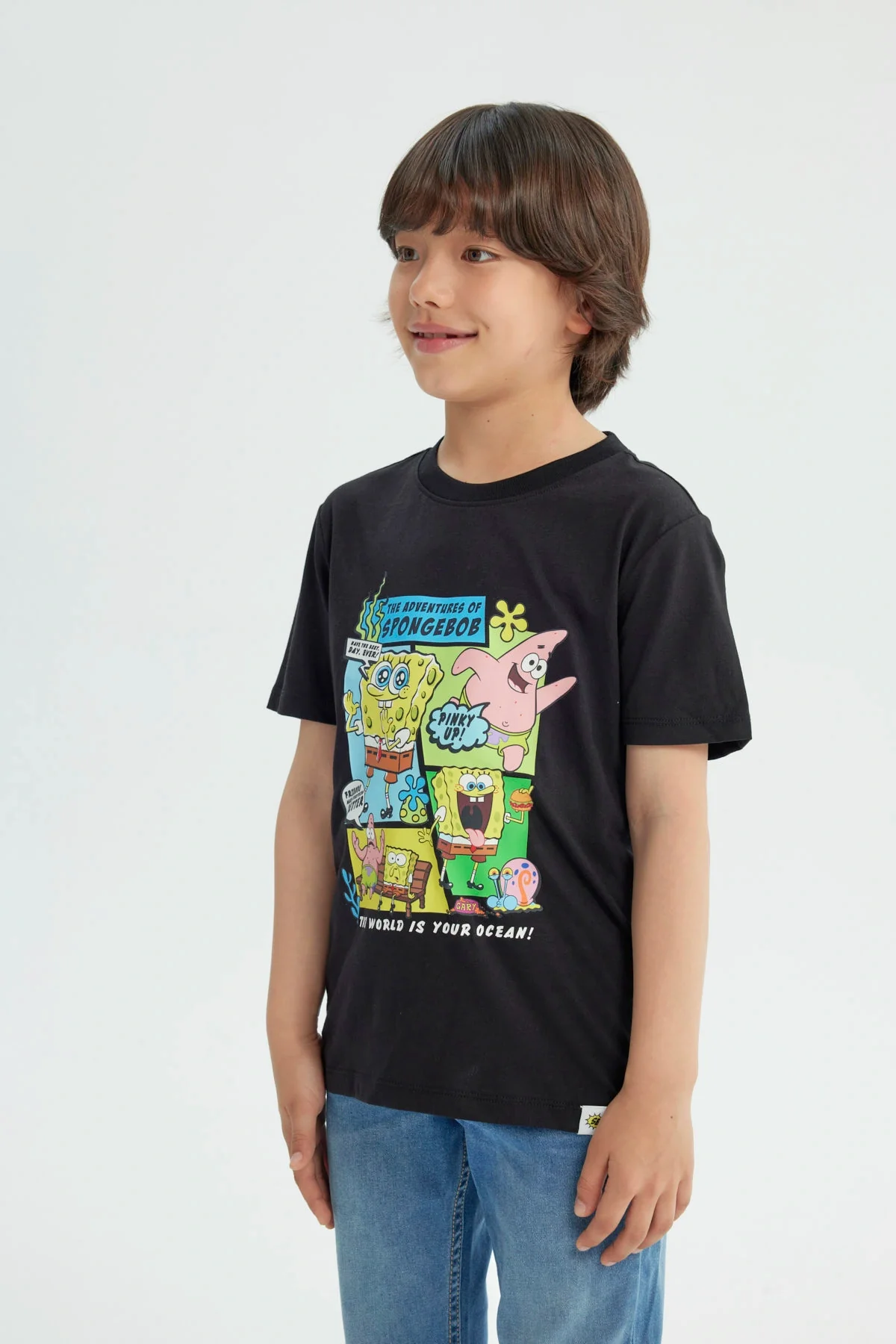 Polera Niño Bob Sponja Negro - Image 2