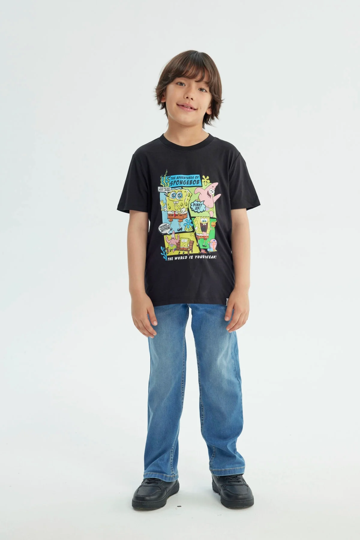 Polera Niño Bob Sponja Negro - Image 4