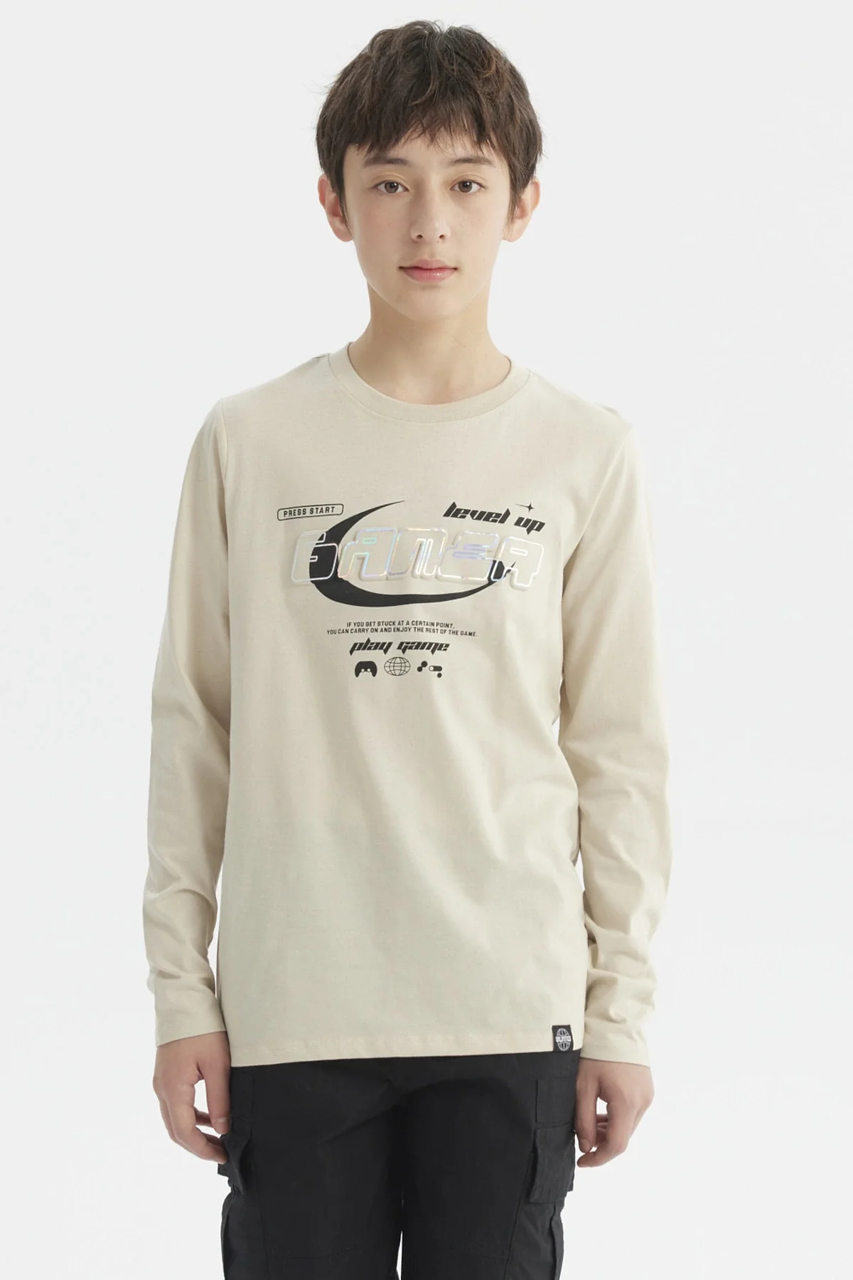 Polera Niño Print 3D Beige