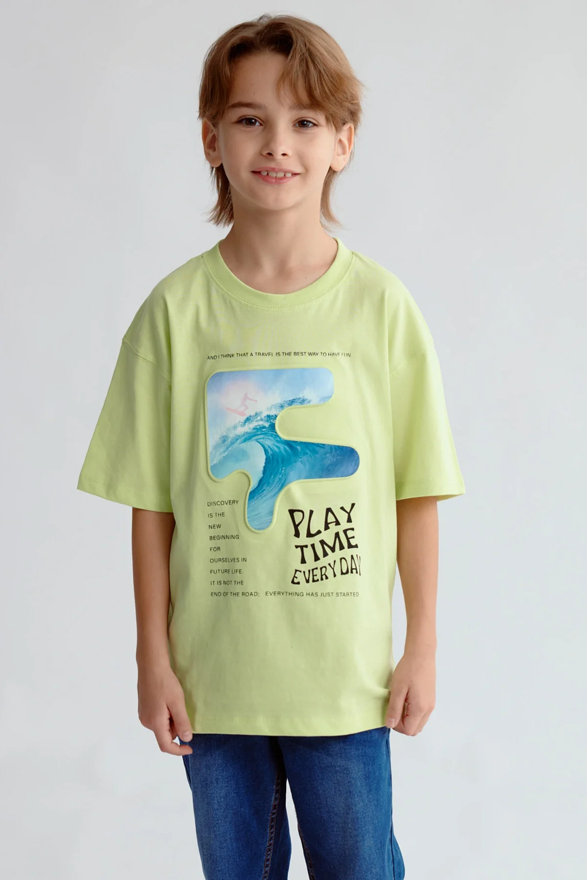 Polera Niño Print 3D Verde