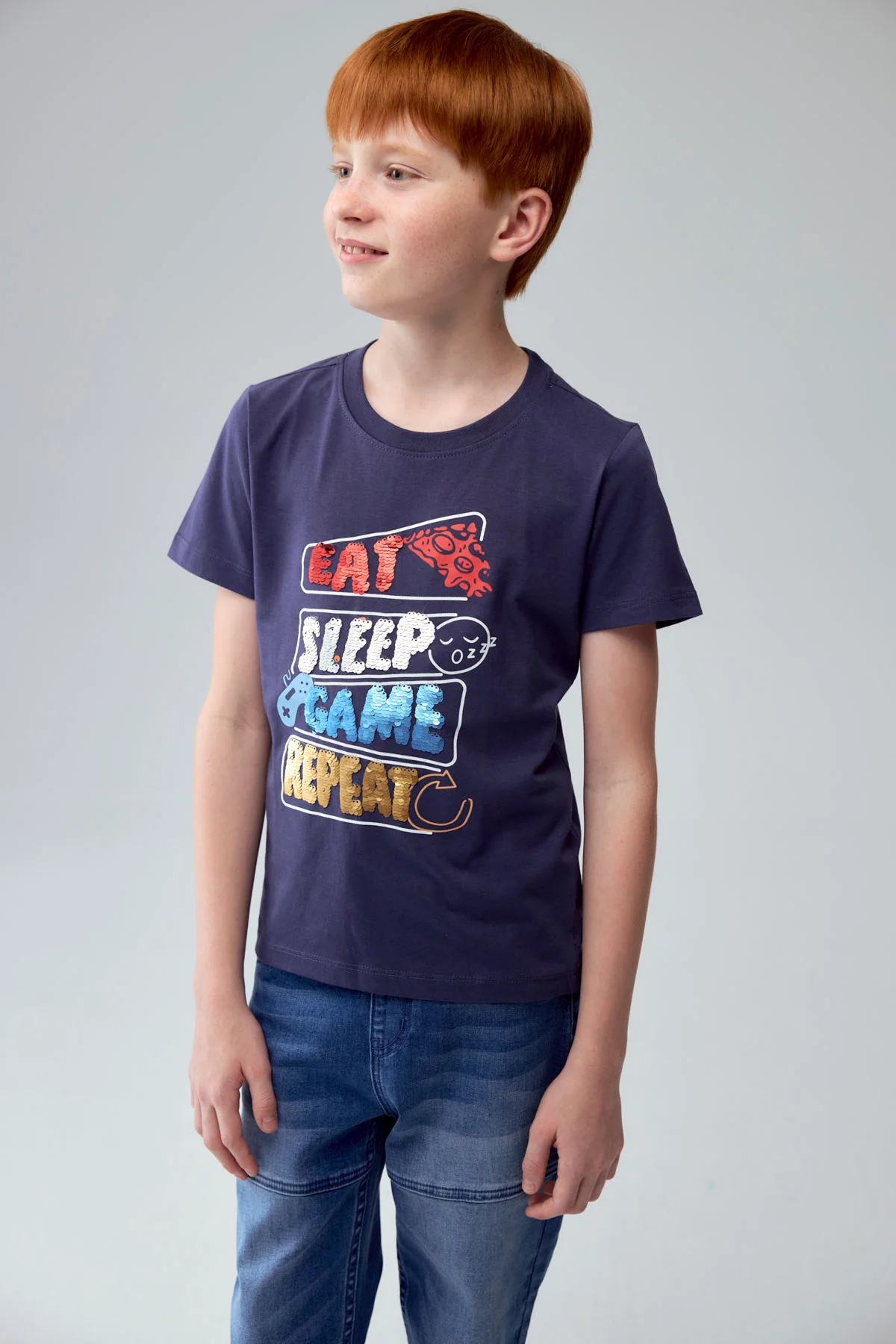 Polera Niño Print Azul - Image 2