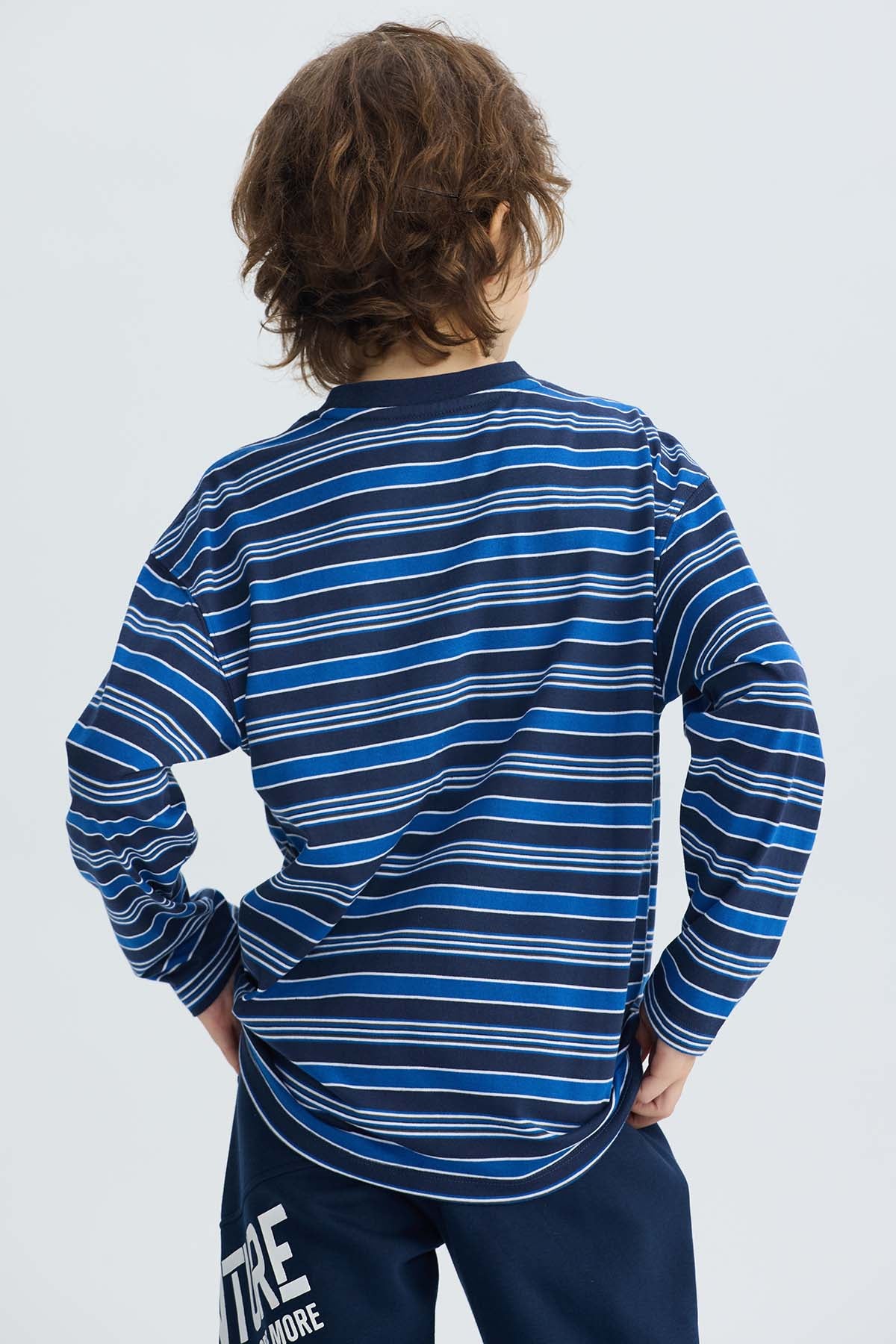 Polera Niño Rayas Azul Oscuro - Image 3