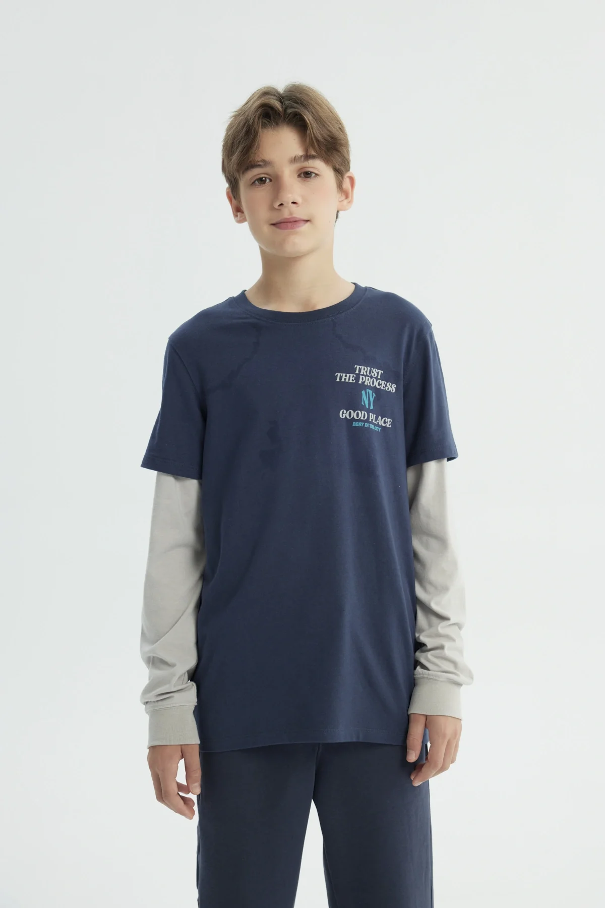 Polera Niño Regular Azul Oscuro