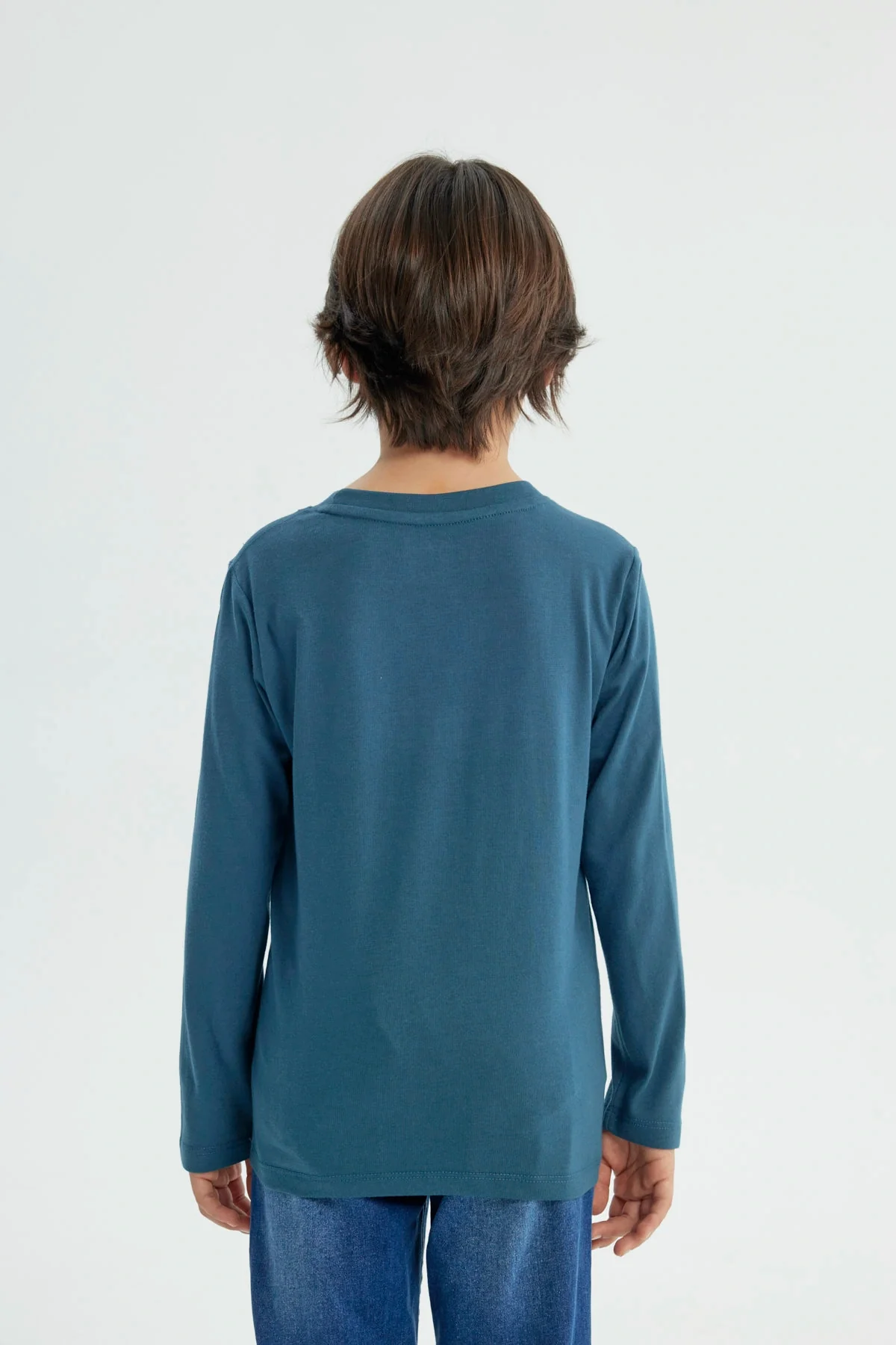 Polera Niño Slim Azul Petroleo - Image 3