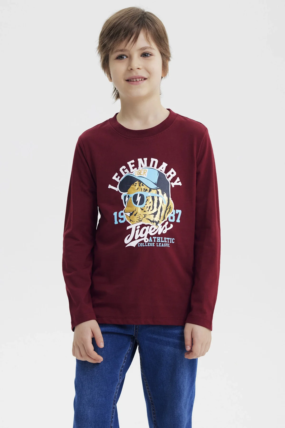Polera Niño Slim Burdeo