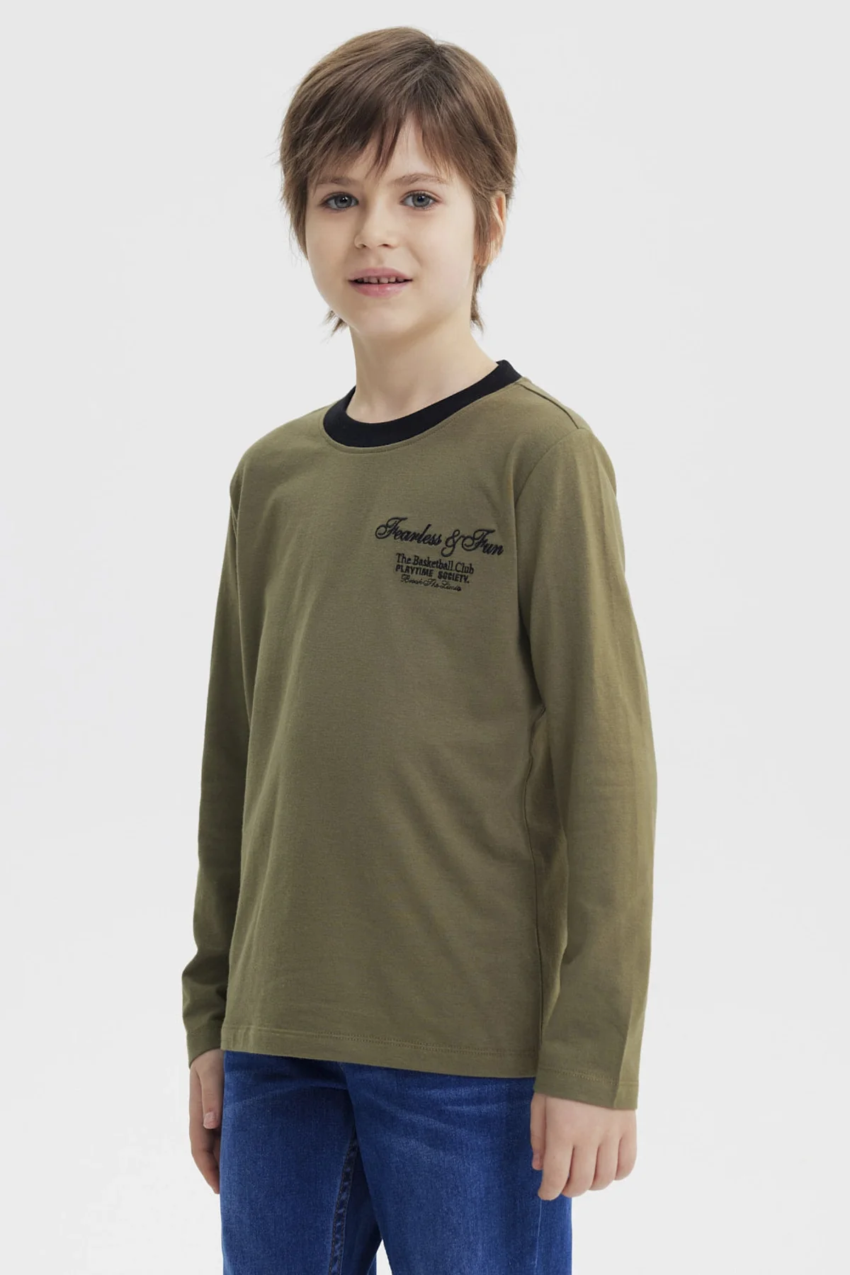 Polera Niño Slim Verde Militar - Image 2