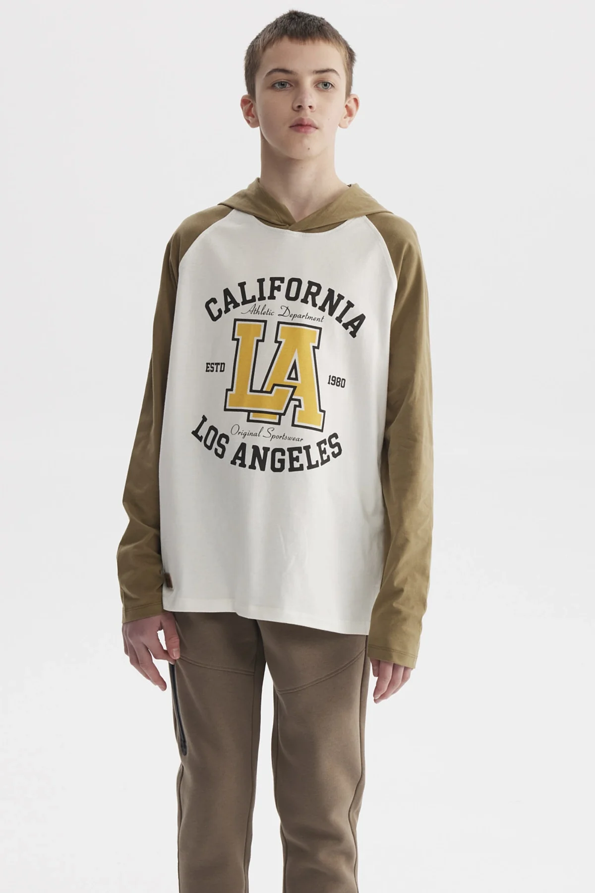 Polera Niño Teen Bicolor Crudo