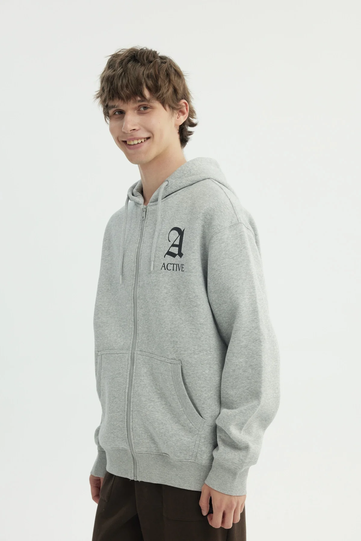 Polerón Hombre Clásico Gris Melange - Image 2