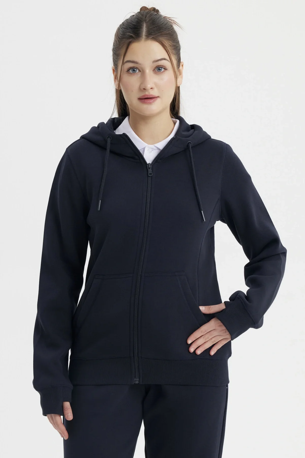 Polerón Unisex Full Zipper Azul Marino