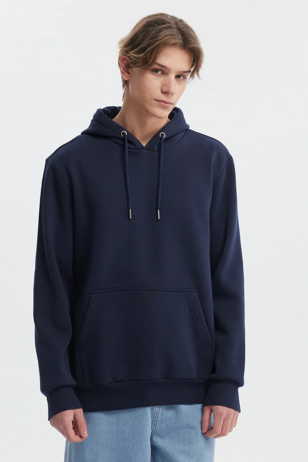Polerón Hombre Hoodie Básico Azul