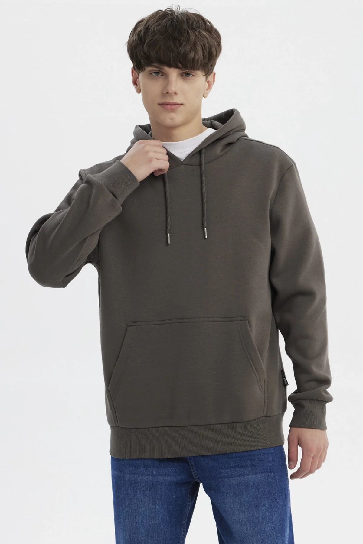 Polerón Hombre Hoodie Básico Acero