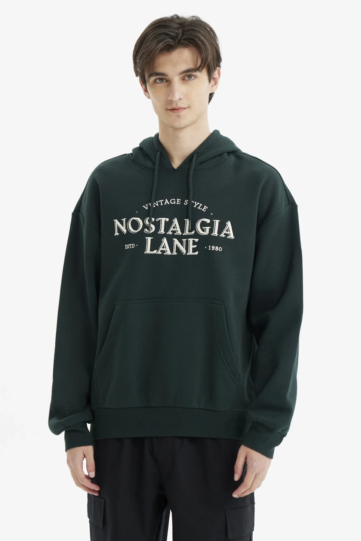 Polerón Hombre Hoodie Print Frontal Verde