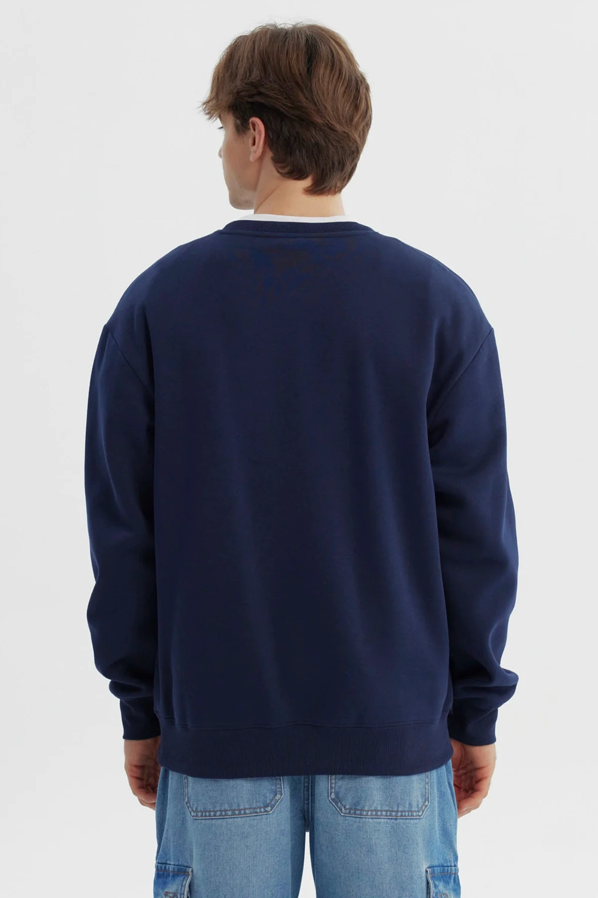 Polerón Hombre Oversize Azul Marino - Image 3