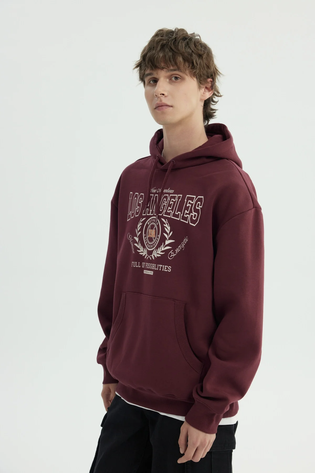Polerón Hombre Oversize Burdeo - Image 2