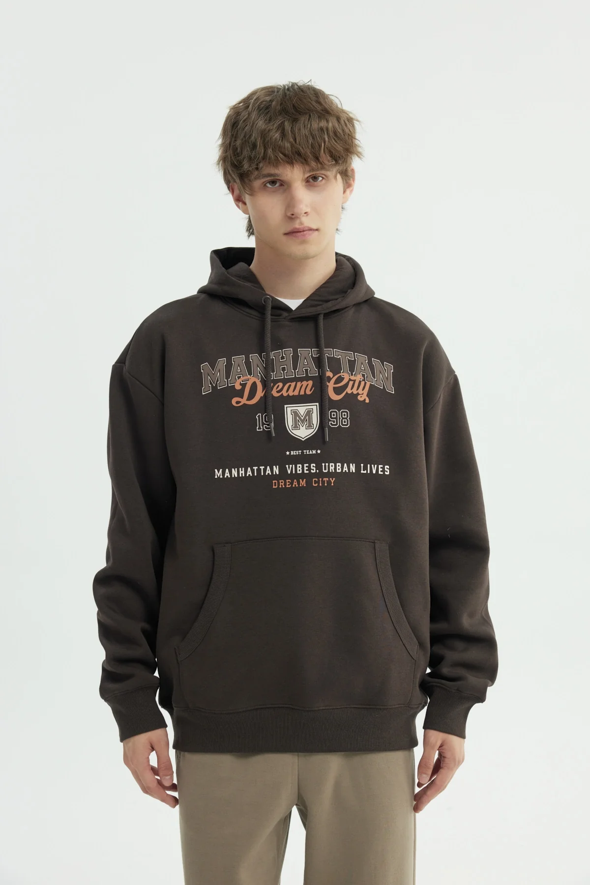 Polerón Hombre Oversize Café