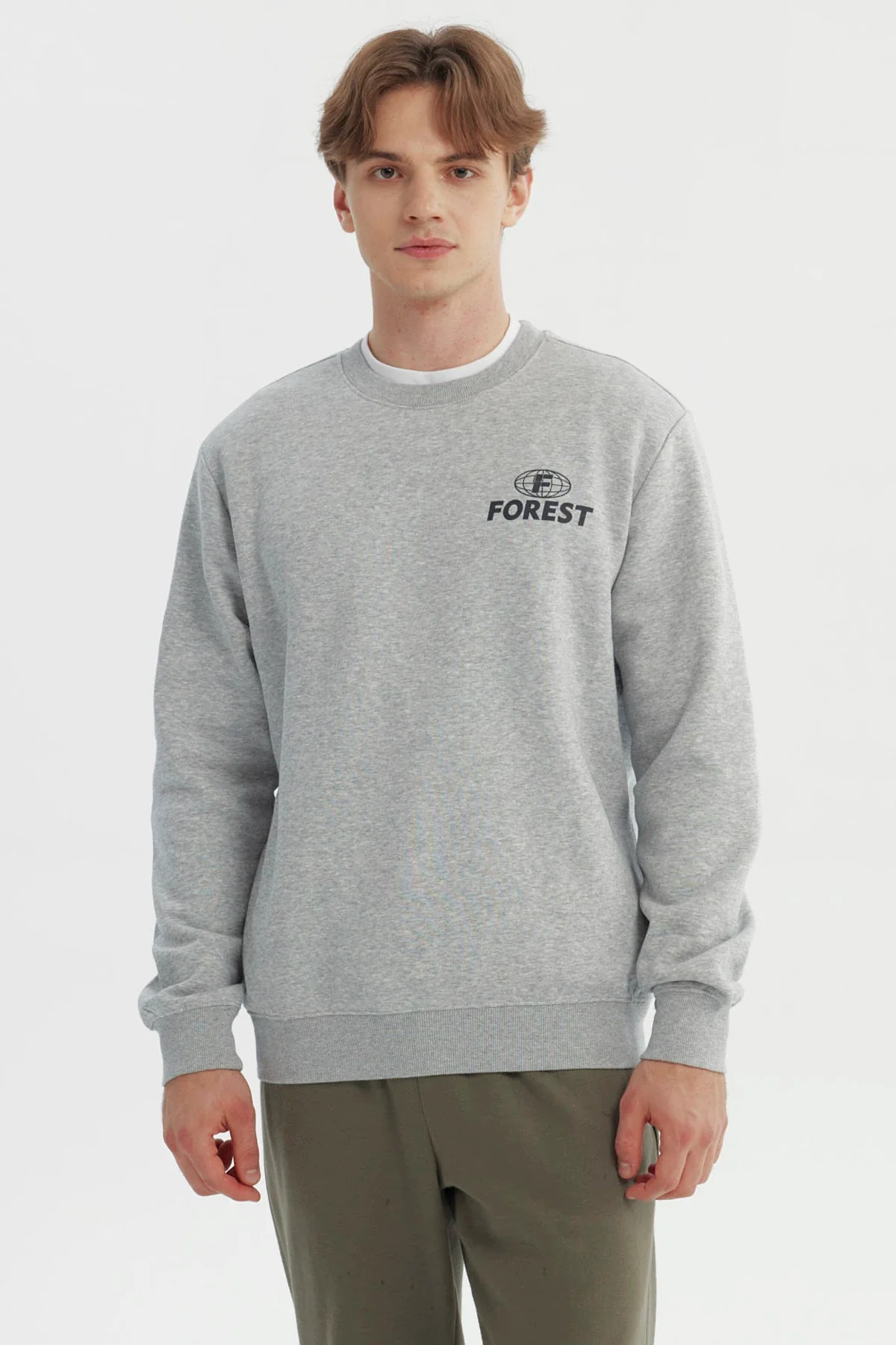 Polerón Hombre Regular Gris Melange