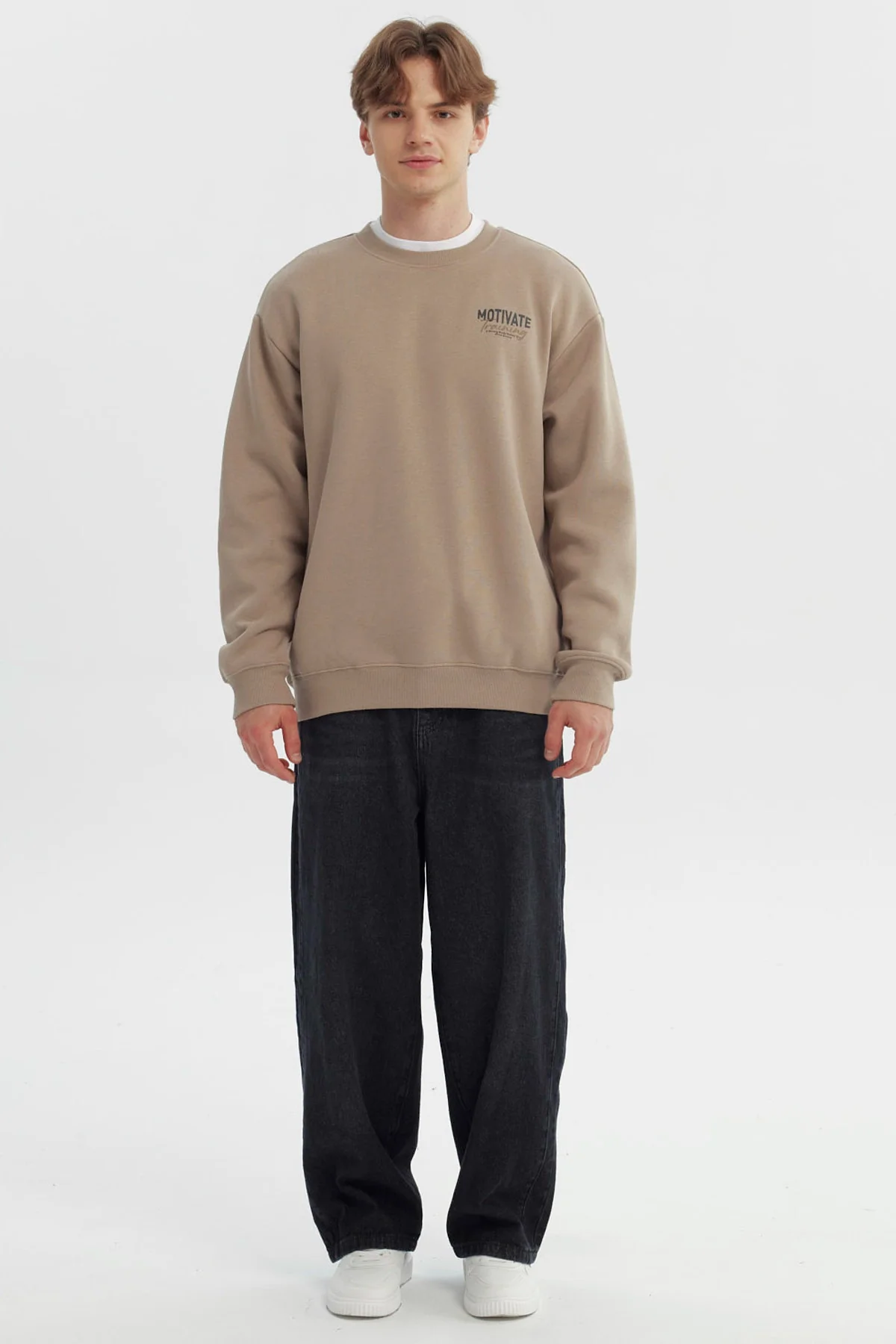 Polerón Hombre Slim Beige Oscuro - Image 4