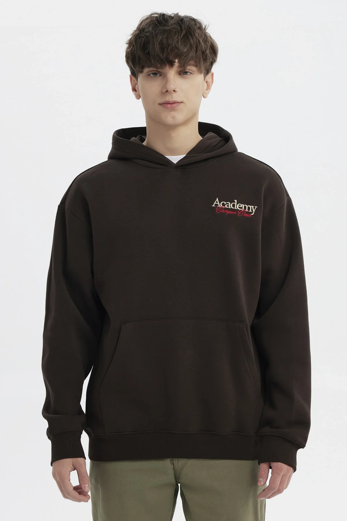 Polerón Hombre Slim Con Gorro Chocolate