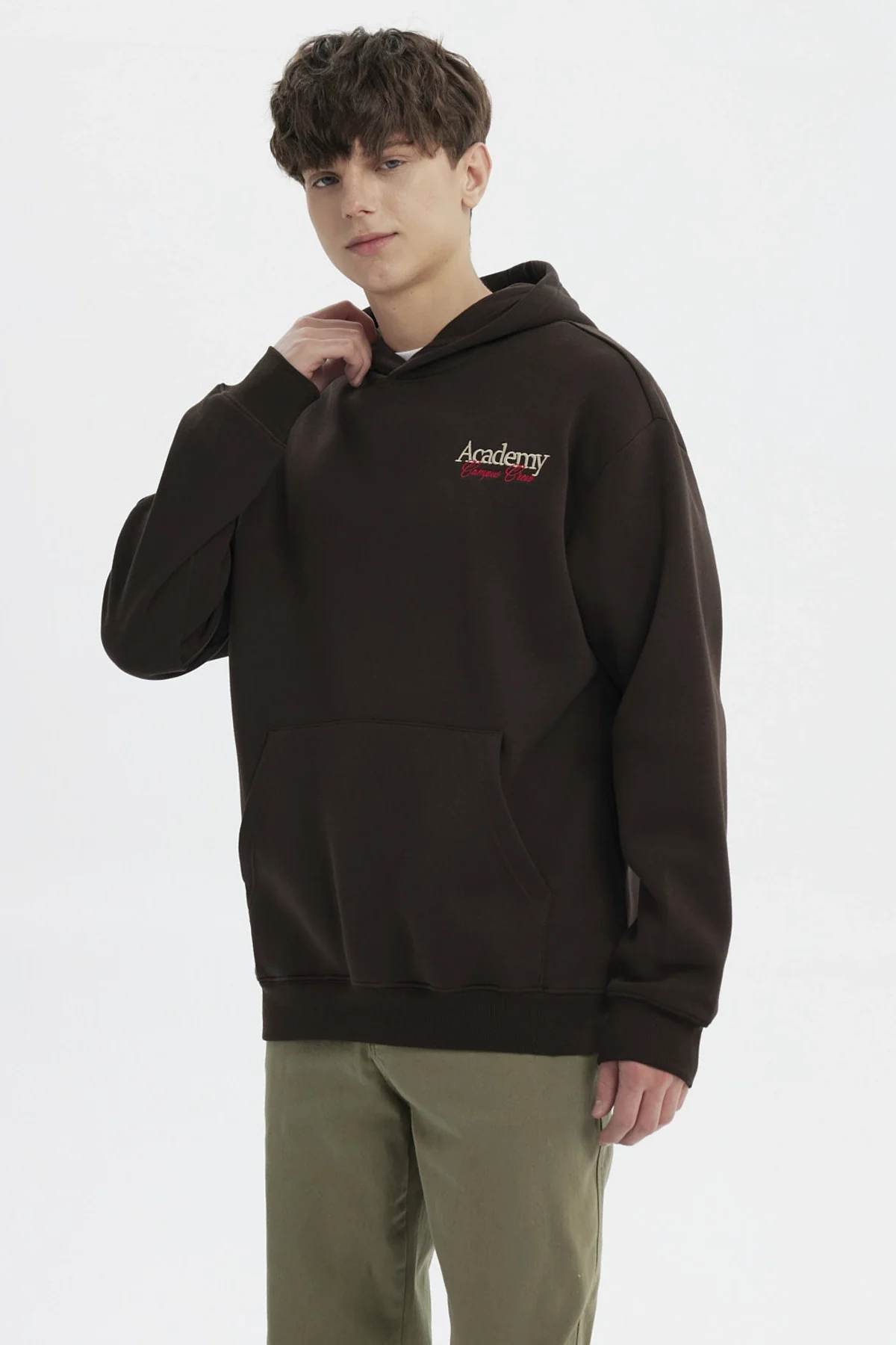 Polerón Hombre Slim Con Gorro Chocolate - Image 3
