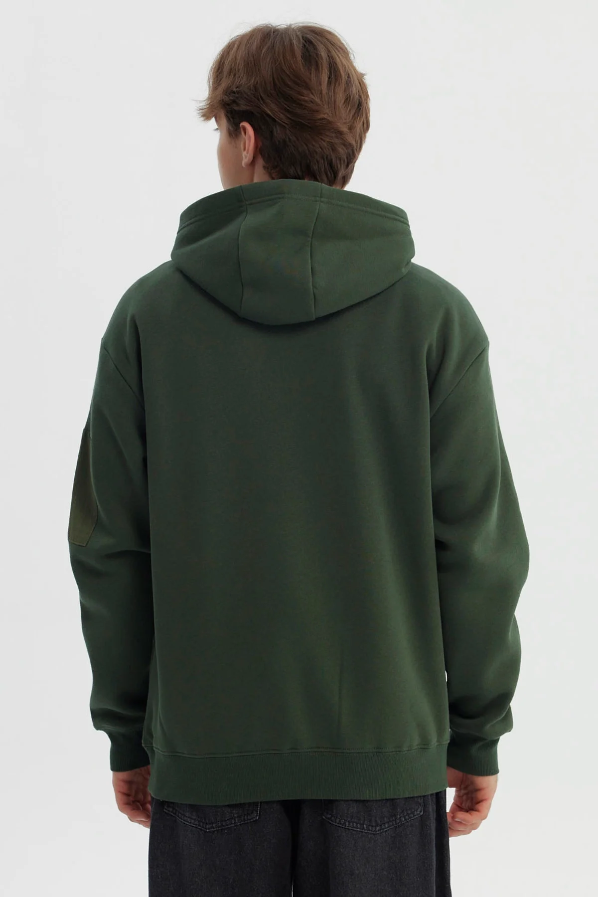 Polerón Hombre Slim Con Gorro Verde Militar - Image 3