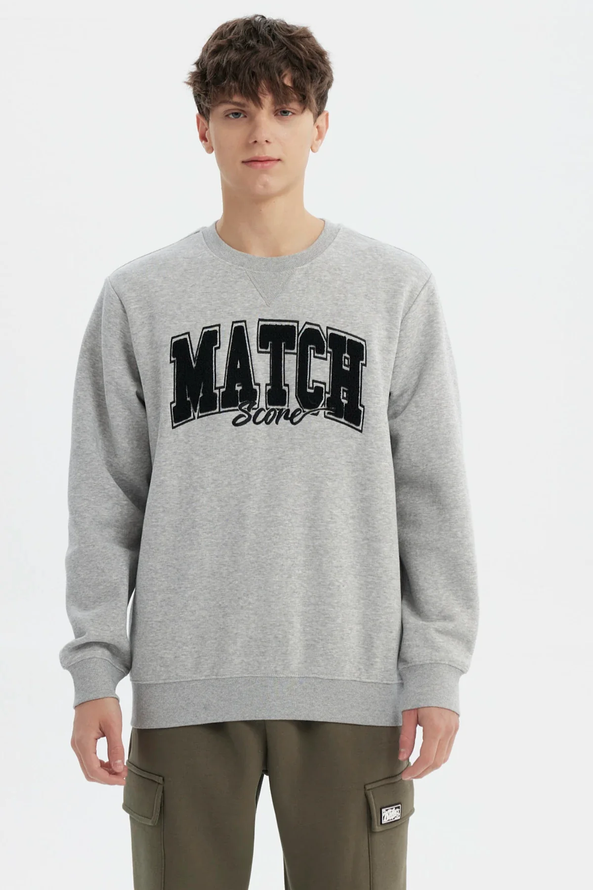 Polerón Hombre Slim Gris Melange