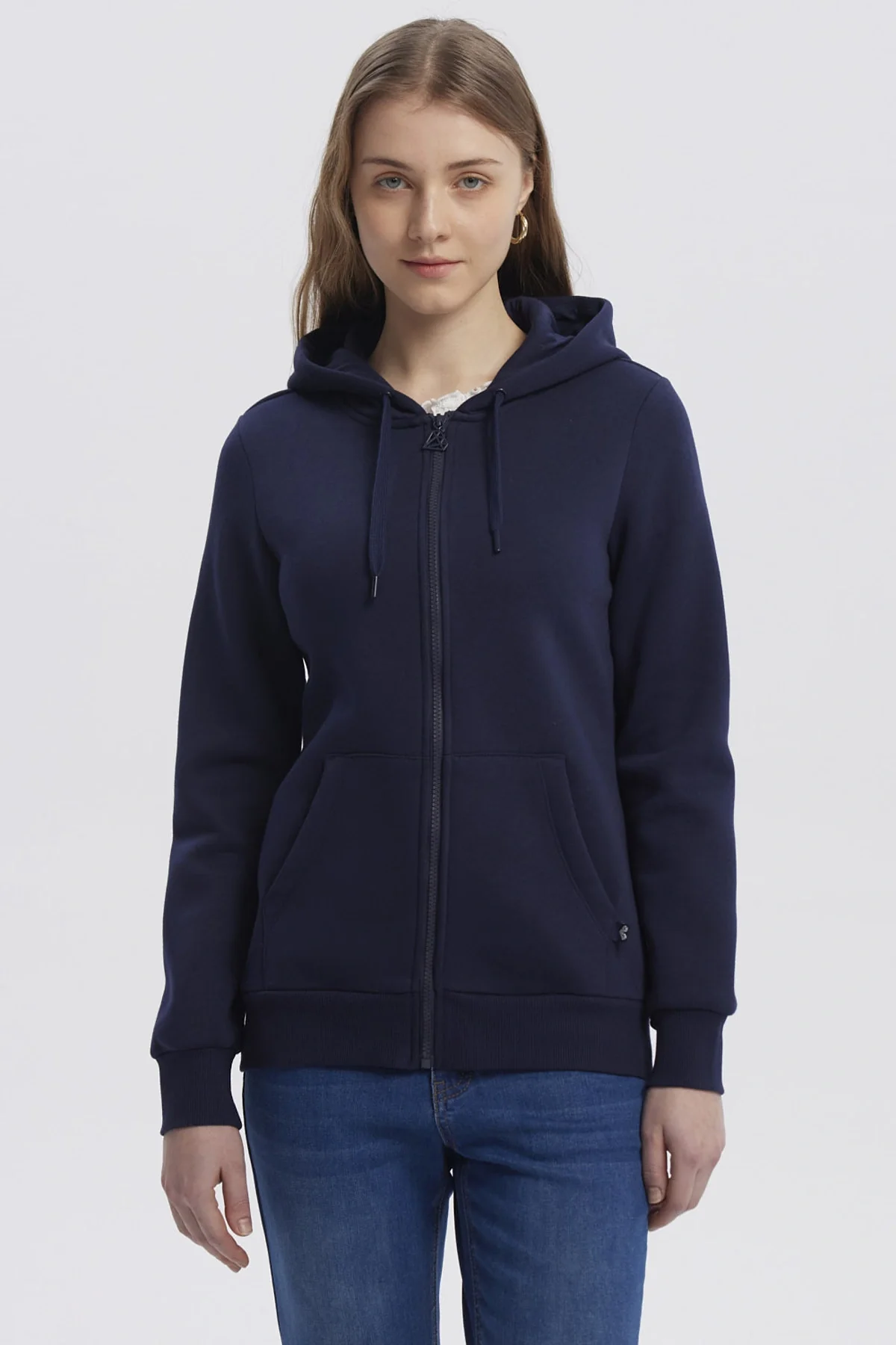 Polerón Mujer Abierto Hodie Azul Oscuro