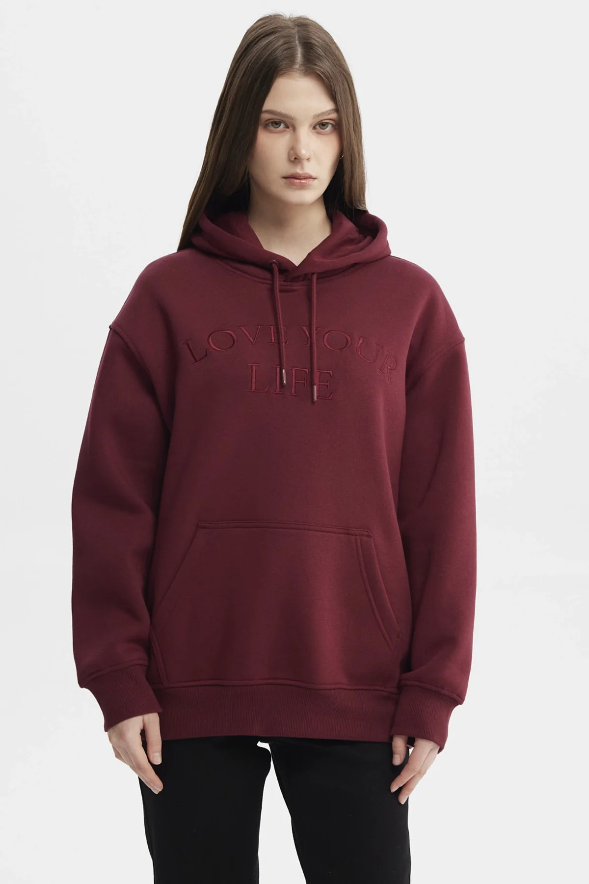 Polerón Mujer Canguro Print Rojo