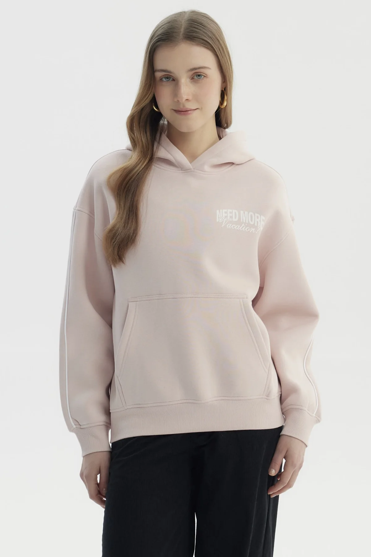 Polerón Mujer Canguro Print Rosado