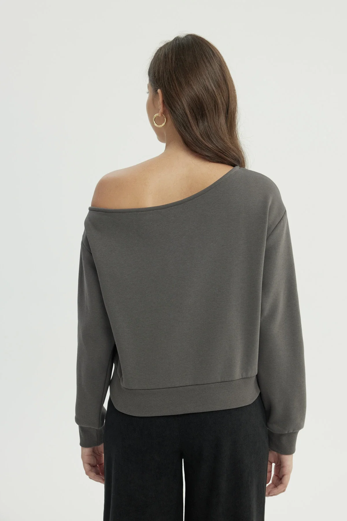 Polerón Mujer Clásico Gris Oscuro - Image 3